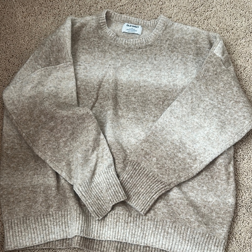 Old Navy Tan Crewneck Sweater Cozy Knit